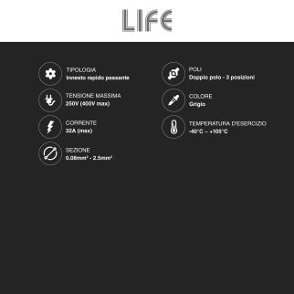 Life Connettori Universali 2 Poli a 3 Posizioni - Confezione da 10 - mod. 38.3005023
