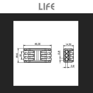 Life Connettori Universali 2 Poli a 3 Posizioni - Confezione da 10 - mod. 38.3005023