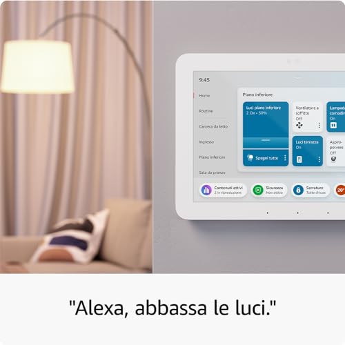 Echo Hub | Pannello di controllo per la Casa Intelligente con Alexa e schermo da 8” | Compatibile con migliaia di dispositivi