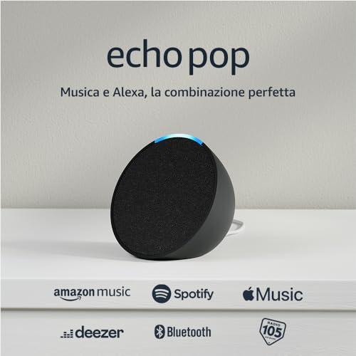 Echo Pop | Altoparlante Bluetooth intelligente con Alexa, compatto e dal suono potente | Antracite