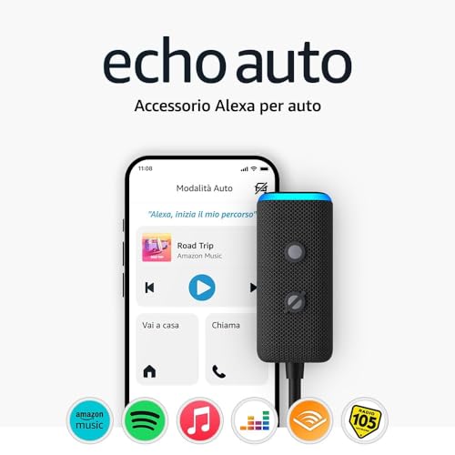 Echo Auto (2ª gen.) | Porta Alexa in auto con te