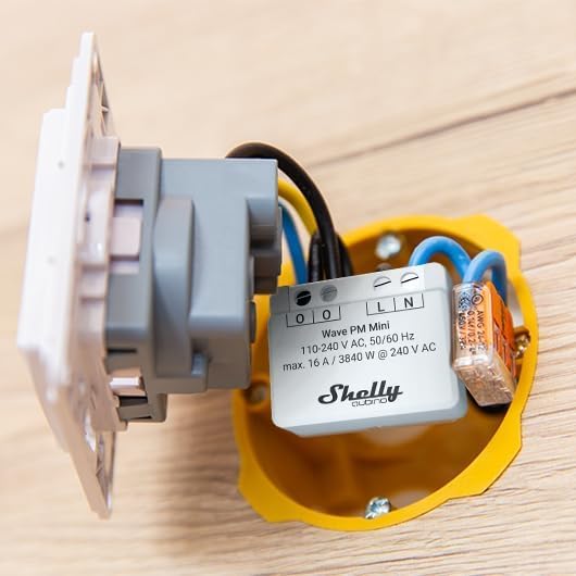 Shelly Qubino Wave PM Mini | Confezione da 2 | Misuratore di potenza Z-wave, 1 canale 16 A con | Domotica | App iOS Android | Basso consumo energetico | Alta compatibilità