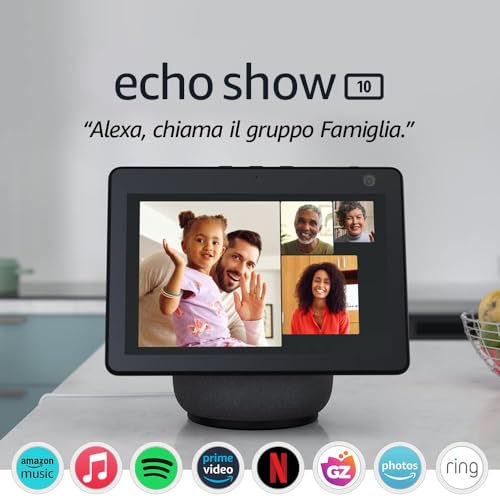 Echo Show 10 (3ª generazione) | Schermo intelligente in HD con movimento e Alexa, Antracite