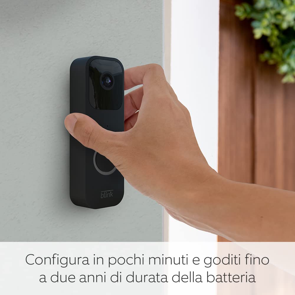 Blink Videocitofono (Video Doorbell) + Sync Module 2 | Audio bidirezionale, video HD, lunga durata della batteria, rilevazione di movimento, notifiche nell’app, funziona con Alexa (bianco)