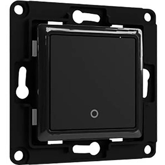 Shelly Wall Switch 1, Interruttore da Parete a 1 Pulsante, per Relè Intelligenti, Nero