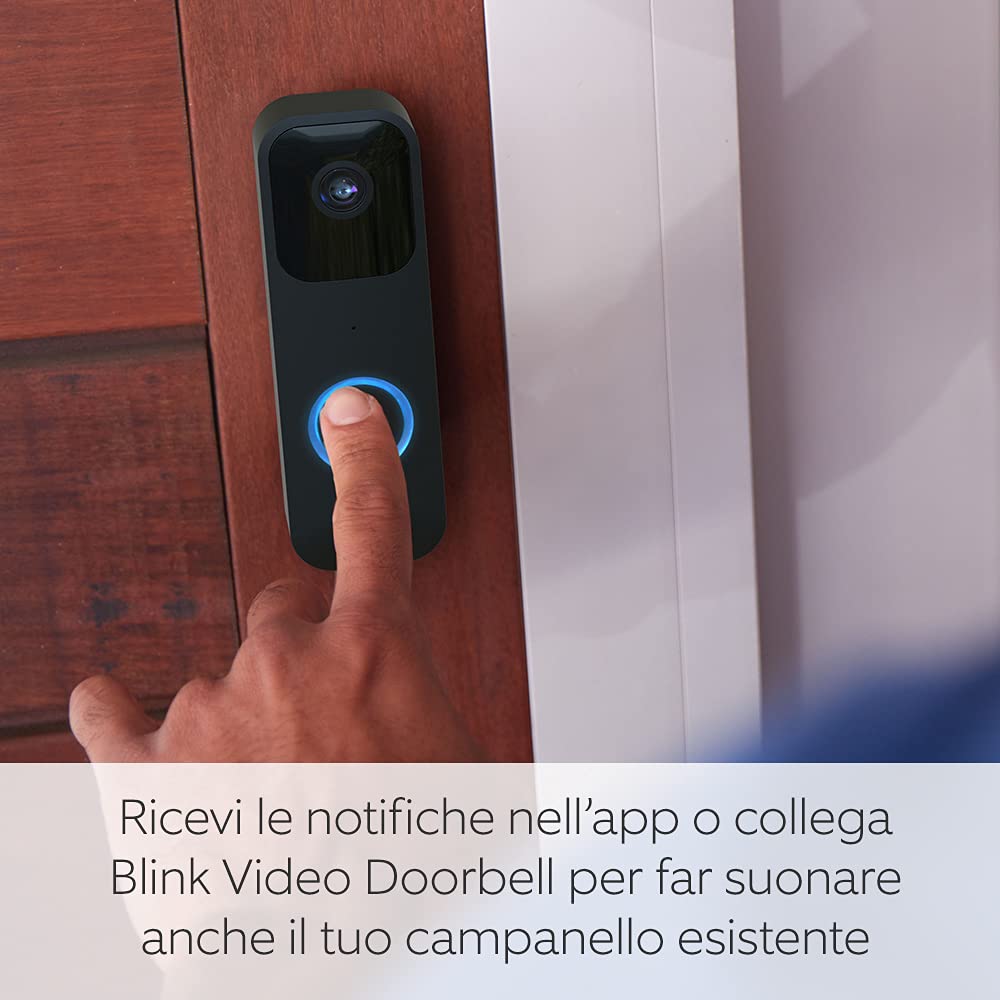 Blink Videocitofono (Video Doorbell) + Sync Module 2 | Audio bidirezionale, video HD, lunga durata della batteria, rilevazione di movimento, notifiche nell’app, funziona con Alexa (bianco)