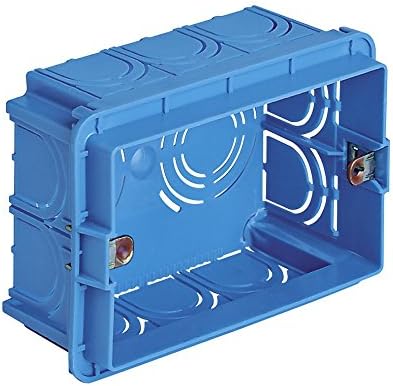 Vimar 0RV71303 Scatola da incasso rettangolare unificata 3 moduli (GW 650 °C), per pareti in muratura, azzurro