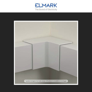 Elmark Angolo Interno per 2 Canaline Passacavi 100x40 in Plastica Bianca - mod. 562100402