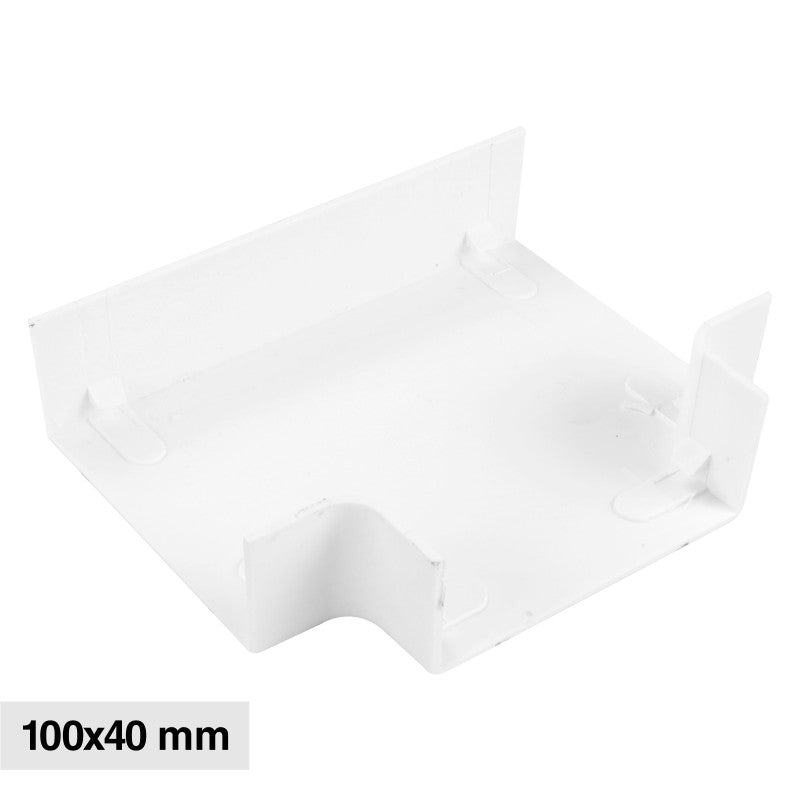 Elmark Angolo a T per 3 Canaline Passacavi 100x40 in Plastica Bianca - mod. 562100403