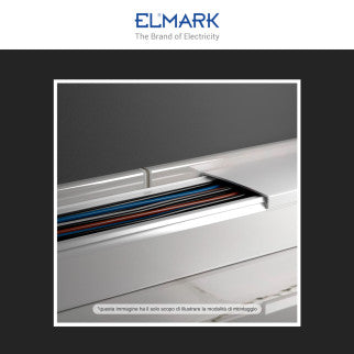 Elmark Canaline Passacavi 100x60 in Plastica Bianca e Coperchio Removibile Lunghezza 2 metri - Confezione da 10 - mod. 56210060
