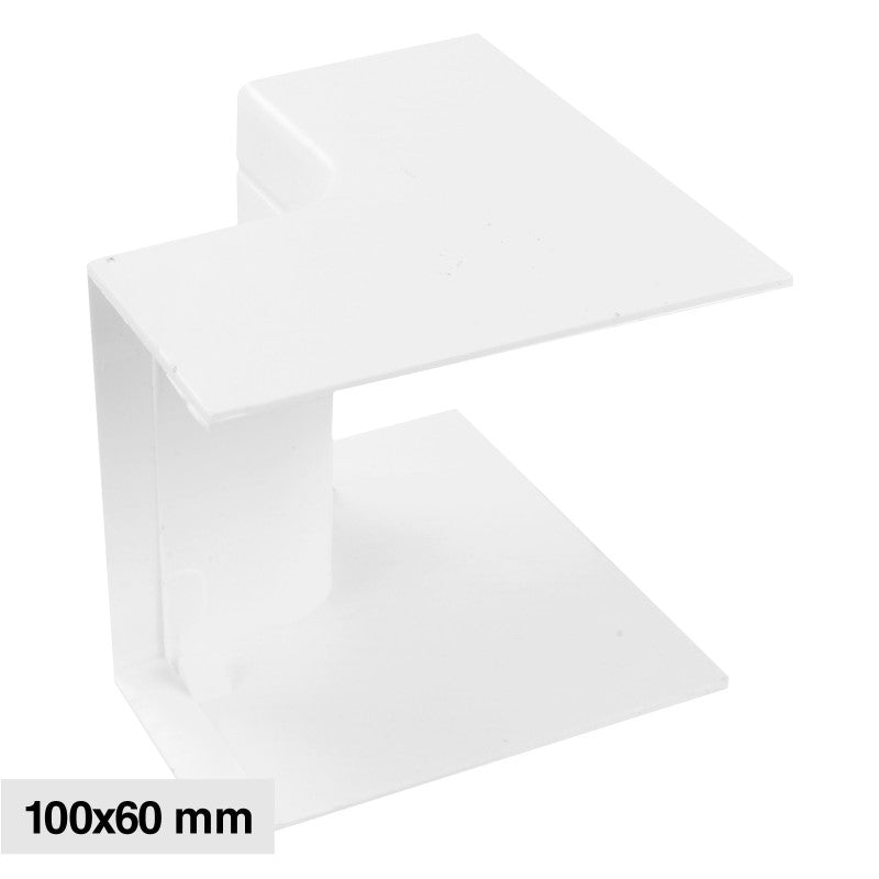 Elmark Angolo Interno per 2 Canaline Passacavi 100x60 in Plastica Bianca - mod. 562100602