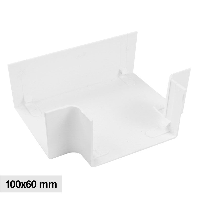 Elmark Angolo a T per 3 Canaline Passacavi 100x60 in Plastica Bianca - mod. 562100603 (Copia)