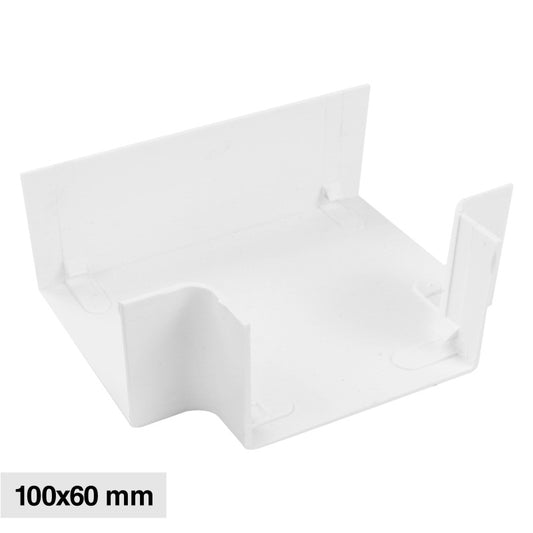 Elmark Angolo a T per 3 Canaline Passacavi 100x60 in Plastica Bianca - mod. 562100603 (Copia)