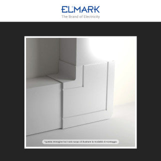 Elmark Angolo a L per 2 Canaline Passacavi 100x60 in Plastica Bianca - mod. 562100604