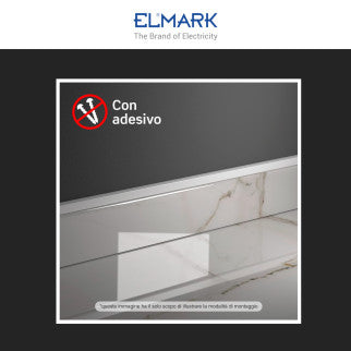 Elmark Canalina Passacavi Adesiva 12x12 in Plastica Bianca e Coperchio Removibile Lunghezza 2 metri - mod. 5621212A