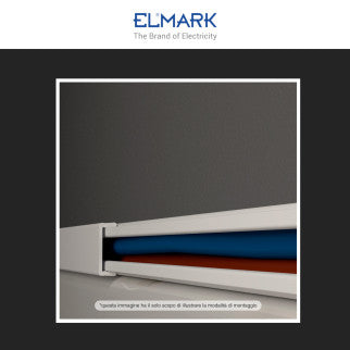 Elmark Canalina Passacavi Adesiva 12x12 in Plastica Bianca e Coperchio Removibile Lunghezza 2 metri - mod. 5621212A