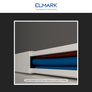 Elmark Canalina Passacavi 15x10 in Plastica Bianca e Coperchio Removibile Lunghezza 2 metri - mod. 5621510