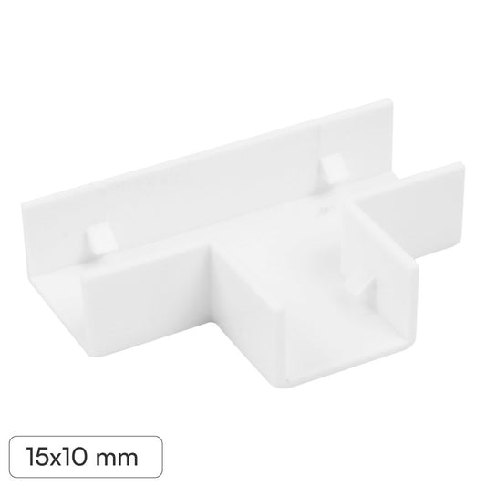 Elmark Angolo a T per 3 Canaline Passacavi 15x10mm in Plastica Bianca - mod. 56215103
