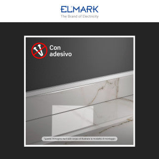 Elmark Canalina Passacavi Adesiva 15x10 in Plastica Bianca e Coperchio Removibile Lunghezza 2 metri - mod. 5621510A