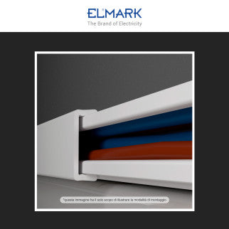 Elmark Canalina Passacavi 16x16 in Plastica Bianca e Coperchio Removibile Lunghezza 2 metri - mod. 5621616