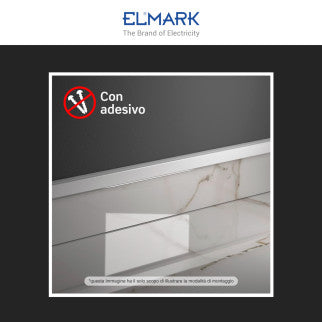 Elmark Canalina Passacavi Adesiva 16x16 in Plastica Bianca e Coperchio Removibile Lunghezza 2 metri - mod. 5621616A