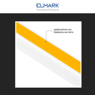 Elmark Canalina Passacavi Adesiva 16x16 in Plastica Bianca e Coperchio Removibile Lunghezza 2 metri - mod. 5621616A