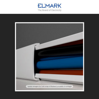 Elmark Canalina Passacavi 20x10 in Plastica Bianca e Coperchio Removibile Lunghezza 2 metri - mod. 5622010