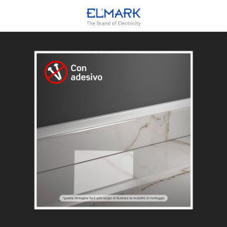 Elmark Canalina Passacavi Adesiva 20x10 in Plastica Bianca e Coperchio Removibile Lunghezza 2 metri - mod. 5622010A