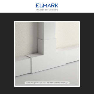 Elmark Angolo a T per 3 Canaline Passacavi 25x16 in Plastica Bianca - mod. 56225163
