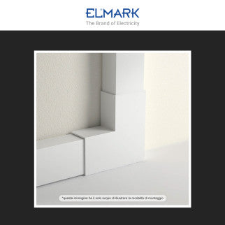 Elmark Angolo a L per 2 Canaline Passacavi 25x16 in Plastica Bianca - mod. 56225164
