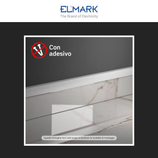 Elmark Canalina Passacavi Adesiva 25x16 in Plastica Bianca e Coperchio Removibile Lunghezza 2 metri - mod. 5622516A
