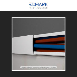 Elmark Canalina Passacavi Adesiva 25x16 in Plastica Bianca e Coperchio Removibile Lunghezza 2 metri - mod. 5622516A