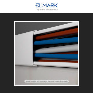 Elmark Canalina Passacavi 40x16 in Plastica Bianca e Coperchio Removibile Lunghezza 2 metri - mod. 5624016