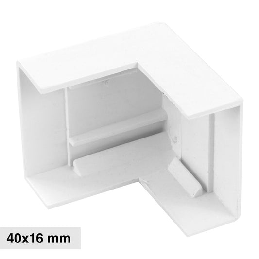 Elmark Angolo Esterno per 2 Canaline Passacavi 40x16 in Plastica Bianca - mod. 56240161