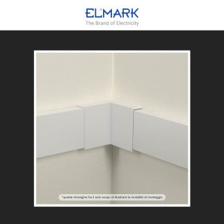 Elmark Angolo Interno per 2 Canaline Passacavi 40x16 in Plastica Bianca - mod. 56240162