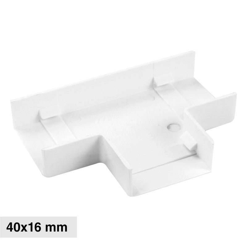 Elmark Angolo a T per 3 Canaline Passacavi 40x16 in Plastica Bianca - mod. 56240163