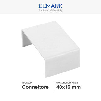 Elmark Connettore Giunto per Canaline Passacavi 40x16 in Plastica Bianca - mod. 56240165