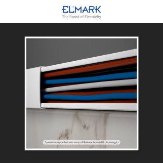Elmark Canalina Passacavi 40x25 in Plastica Bianca e Coperchio Removibile Lunghezza 2 metri - mod. 5624025