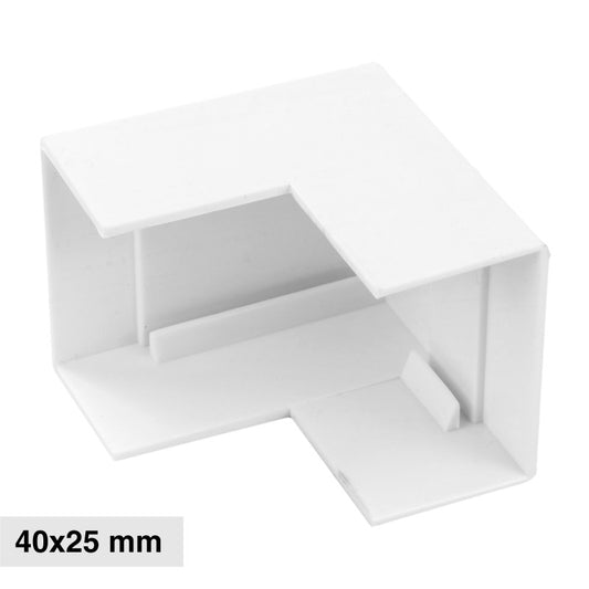 Elmark Angolo Esterno per 2 Canaline Passacavi 40x25 in Plastica Bianca - mod. 56240251