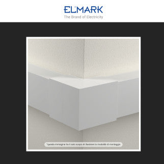 Elmark Angolo Esterno per 2 Canaline Passacavi 40x25 in Plastica Bianca - mod. 56240251