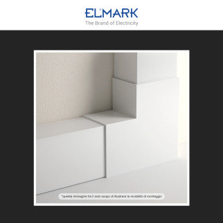 Elmark Angolo a L per 2 Canaline Passacavi 40x25 in Plastica Bianca - mod. 56240254