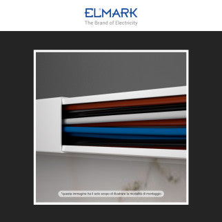 Elmark Canalina Passacavi 40x40 in Plastica Bianca e Coperchio Removibile Lunghezza 2 metri - mod. 5624040