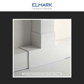Elmark Angolo a T per 3 Canaline Passacavi 40x40 in Plastica Bianca - mod. 56240403
