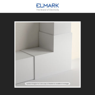 Elmark Angolo a L per 2 Canaline Passacavi 40x40 in Plastica Bianca - mod. 56240404