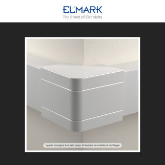 Elmark Angolo Esterno per 2 Canaline Passacavi 60x40 in Plastica Bianca - mod. 56260401