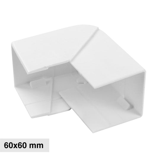 Elmark Angolo Esterno Regolabile per 2 Canaline Passacavi 60x60 in Plastica Bianca - mod. 56260601