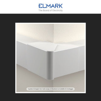 Elmark Angolo Esterno Regolabile per 2 Canaline Passacavi 60x60 in Plastica Bianca - mod. 56260601