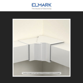 Elmark Angolo Interno Regolabile per 2 Canaline Passacavi 60x60 in Plastica Bianca - mod. 56260602