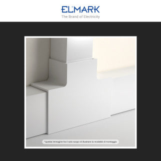 Elmark Angolo a T per 3 Canaline Passacavi 60x60 in Plastica Bianca - mod. 56260603