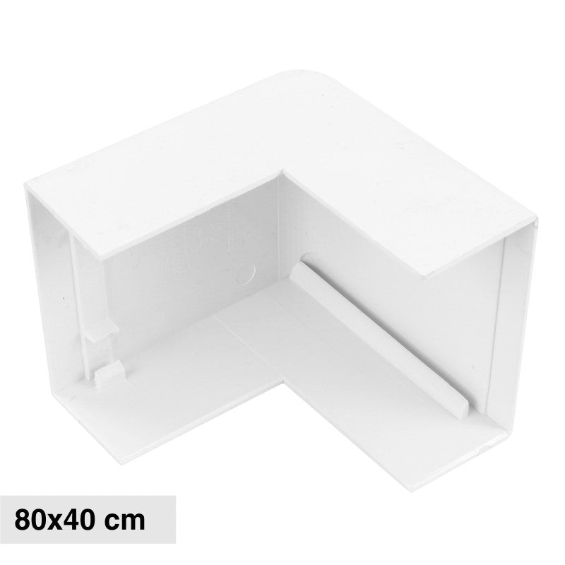 Elmark Angolo Esterno per 2 Canaline Passacavi 80x40 in Plastica Bianca - mod. 56280401